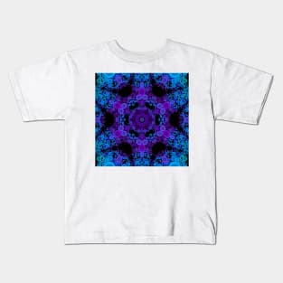 Dot Mandala Flower Blue and Purple Kids T-Shirt